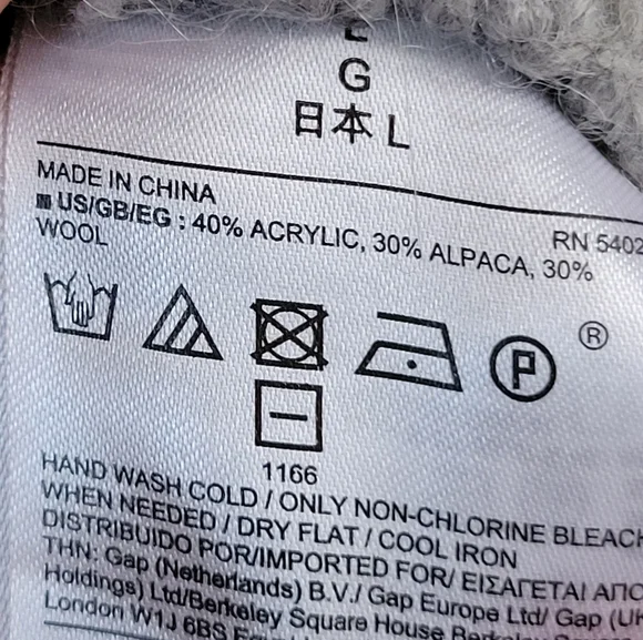 GAP Gray Alpaca Blend Turtleneck Women's Size L Turtleneck Cozy Chunky Fisherman - Picture 4 of 11